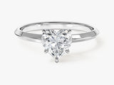 Knife Edge Heart Moissanite Engagement Ring (1.00 CT)
