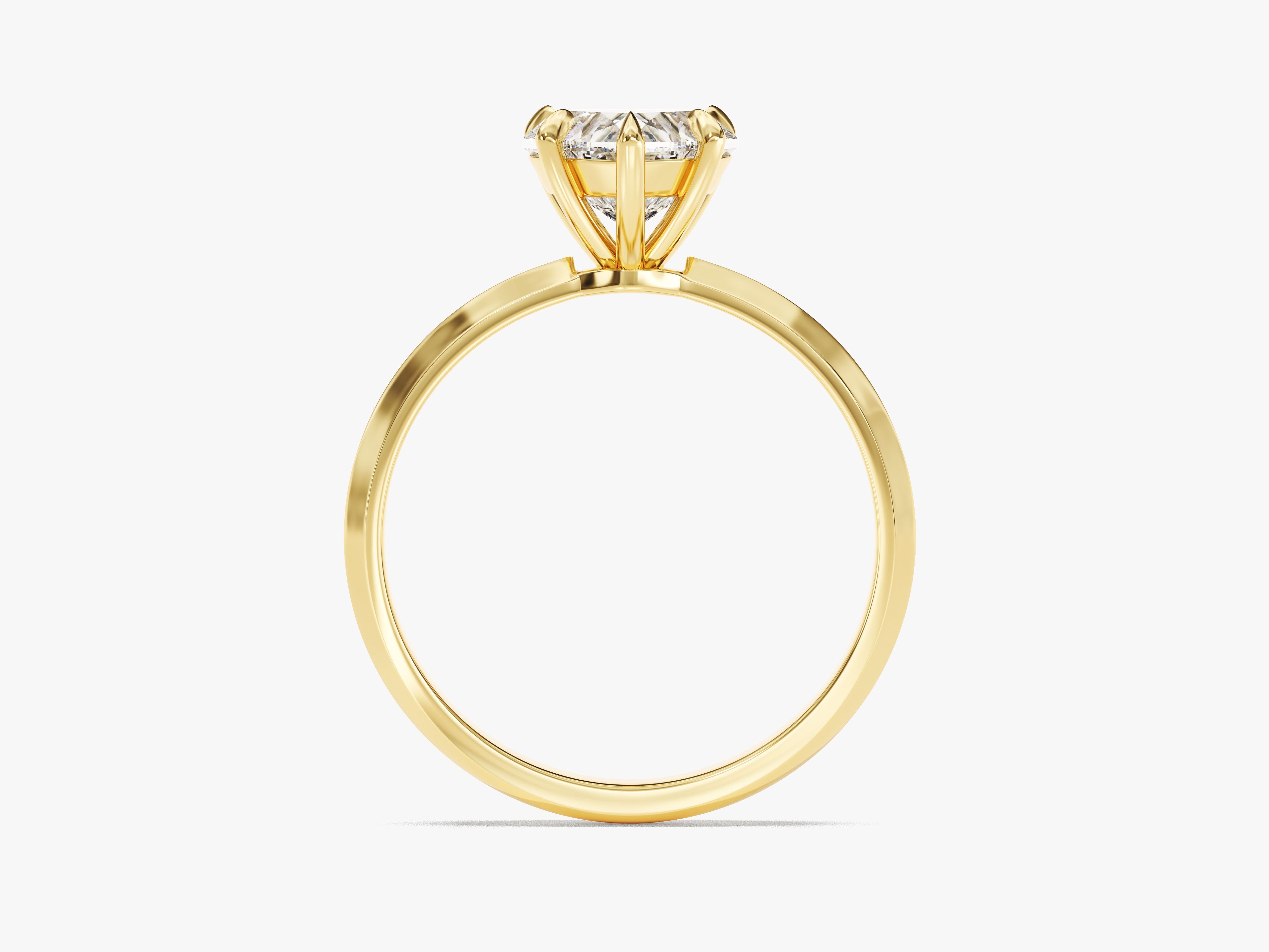 Knife Edge Heart Diamond Engagement Ring (1.50 CT)