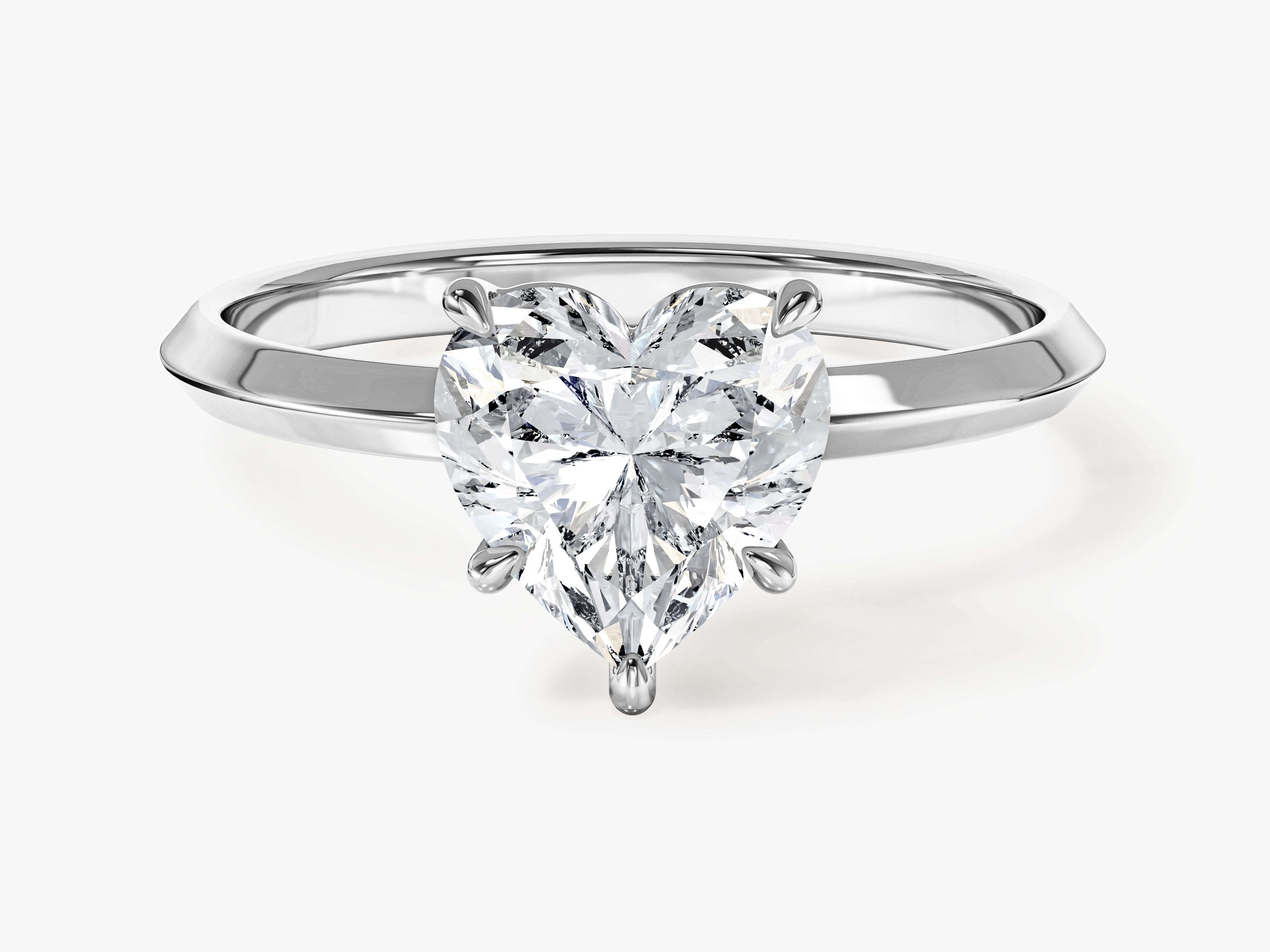 Knife Edge Heart Moissanite Engagement Ring (1.50 CT)