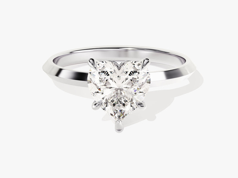 Knife Edge Heart Lab Grown Diamond Engagement Ring (1.50 CT)