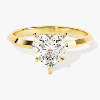 Knife Edge Heart Diamond Engagement Ring (1.50 CT)