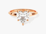 Knife Edge Heart Diamond Engagement Ring (2.00 CT)