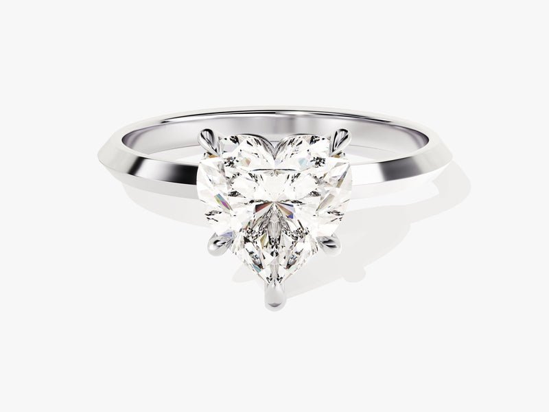 Knife Edge Heart Lab Grown Diamond Engagement Ring (2.00 CT)