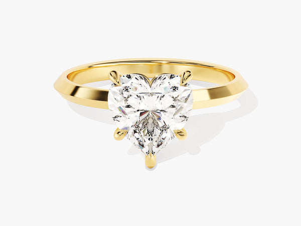 Knife Edge Heart Diamond Engagement Ring (2.00 CT)