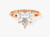 Rose gold ring with heart-shaped diamond engagement jewelry