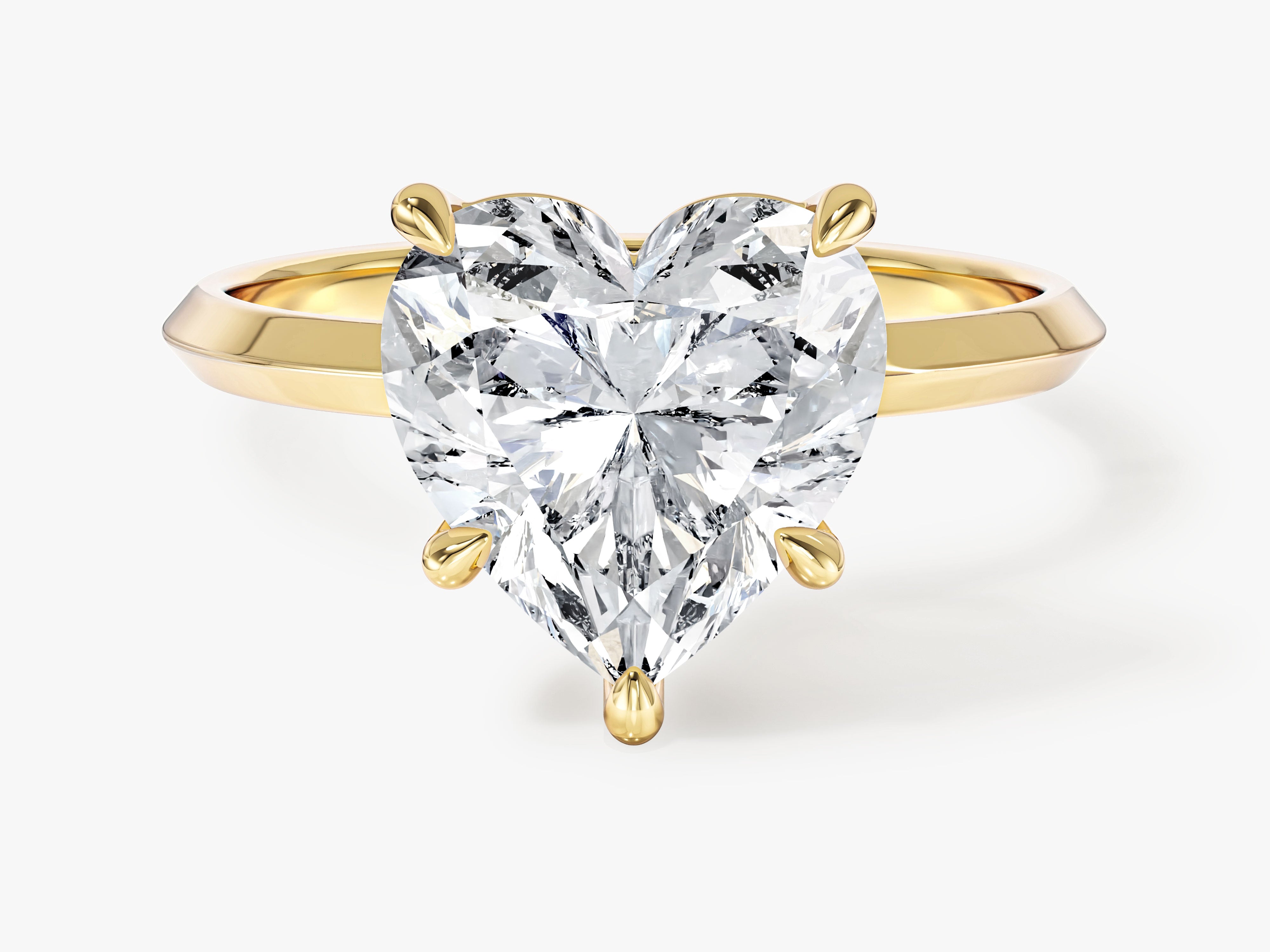 Knife Edge Heart Moissanite Engagement Ring (3.00 CT)