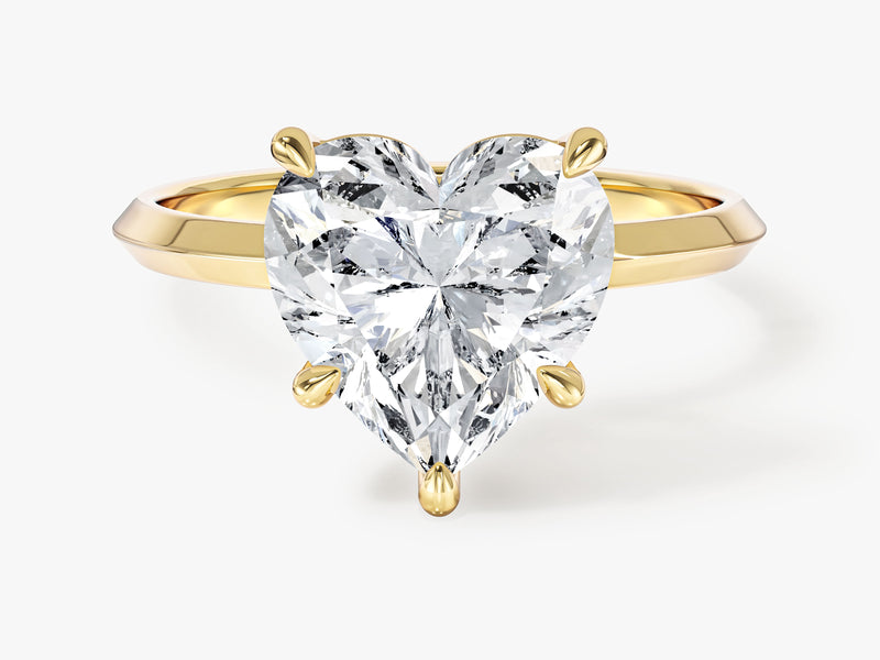 Knife Edge Heart Moissanite Engagement Ring (3.00 CT)