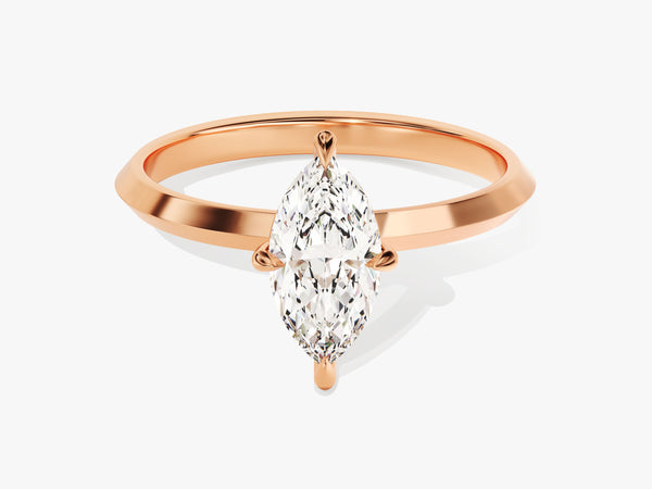 Rose gold marquise diamond engagement ring