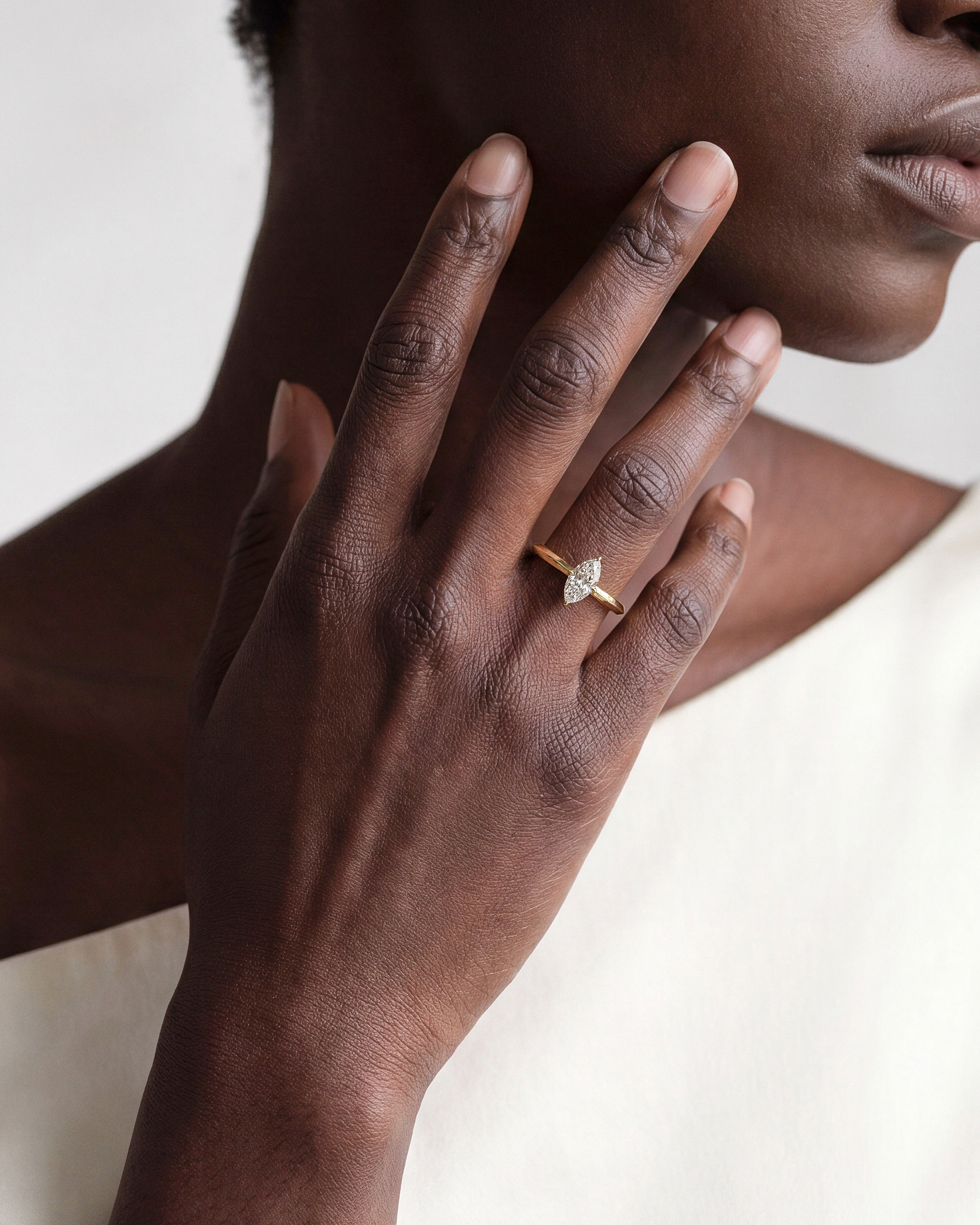 Knife Edge Marquise Moissanite Engagement Ring (1.00 CT)