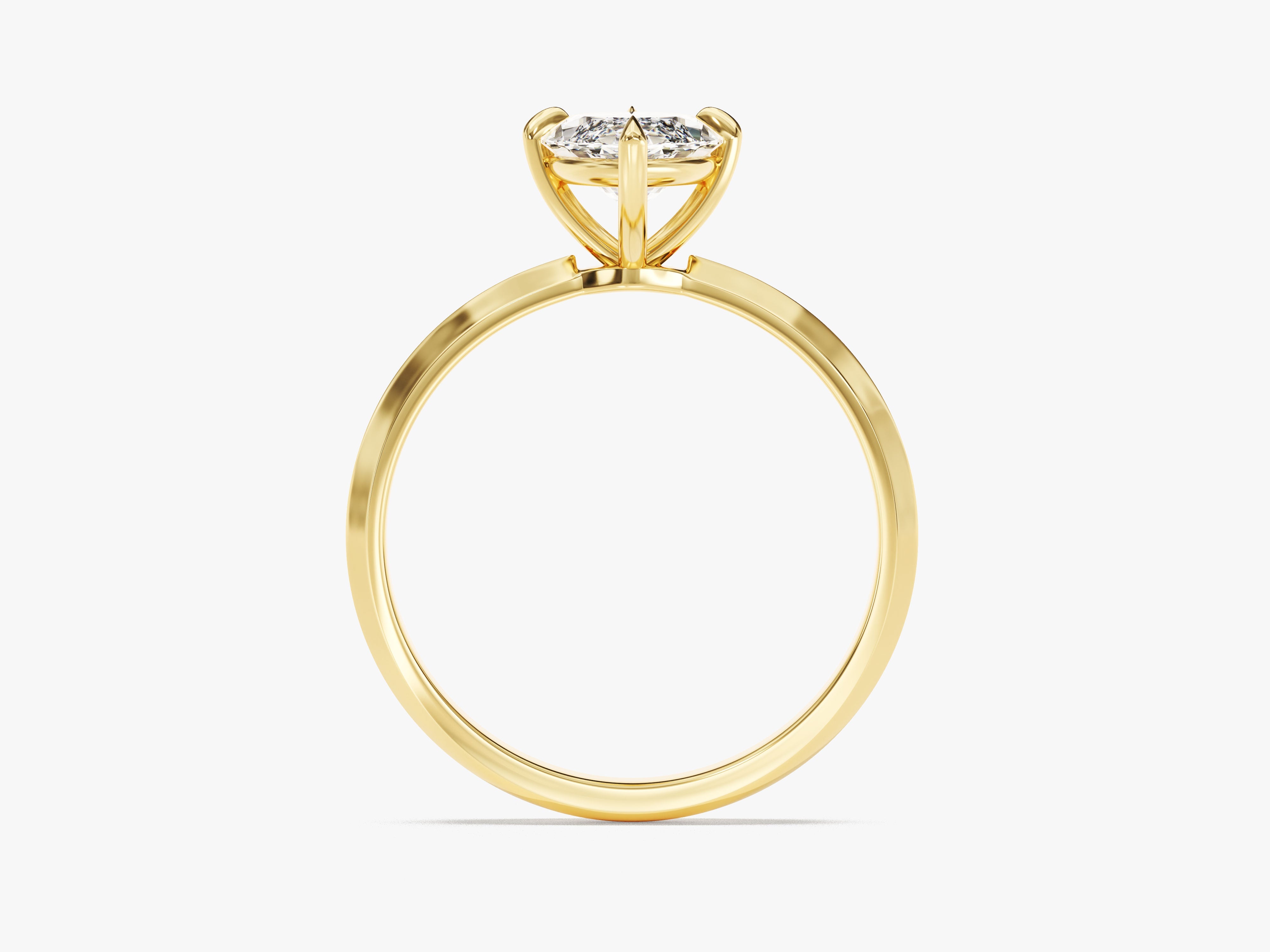 Gold ring with a diamond engagement ring setting