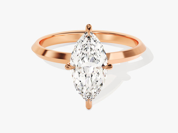 Marquise diamond engagement ring in rose gold setting