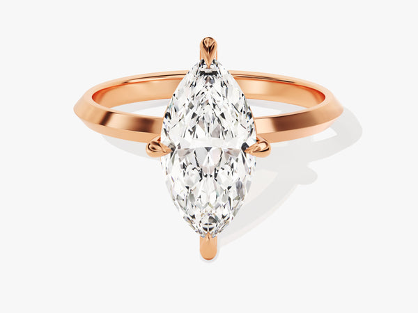 Marquise diamond engagement ring in rose gold