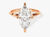Rose gold ring with marquise diamond engagement ring