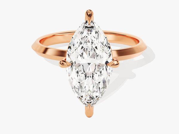 Knife Edge Marquise Moissanite Engagement Ring (3.00 CT)