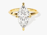 Marquise diamond engagement ring in yellow gold