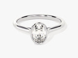 Bezel Oval Diamond Engagement Ring (1.00 CT)