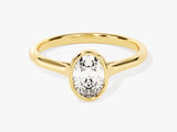 Bezel Oval Lab Grown Diamond Engagement Ring (1.00 CT)