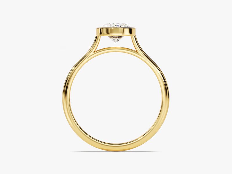 Bezel Oval Moissanite Engagement Ring (1.50 CT)
