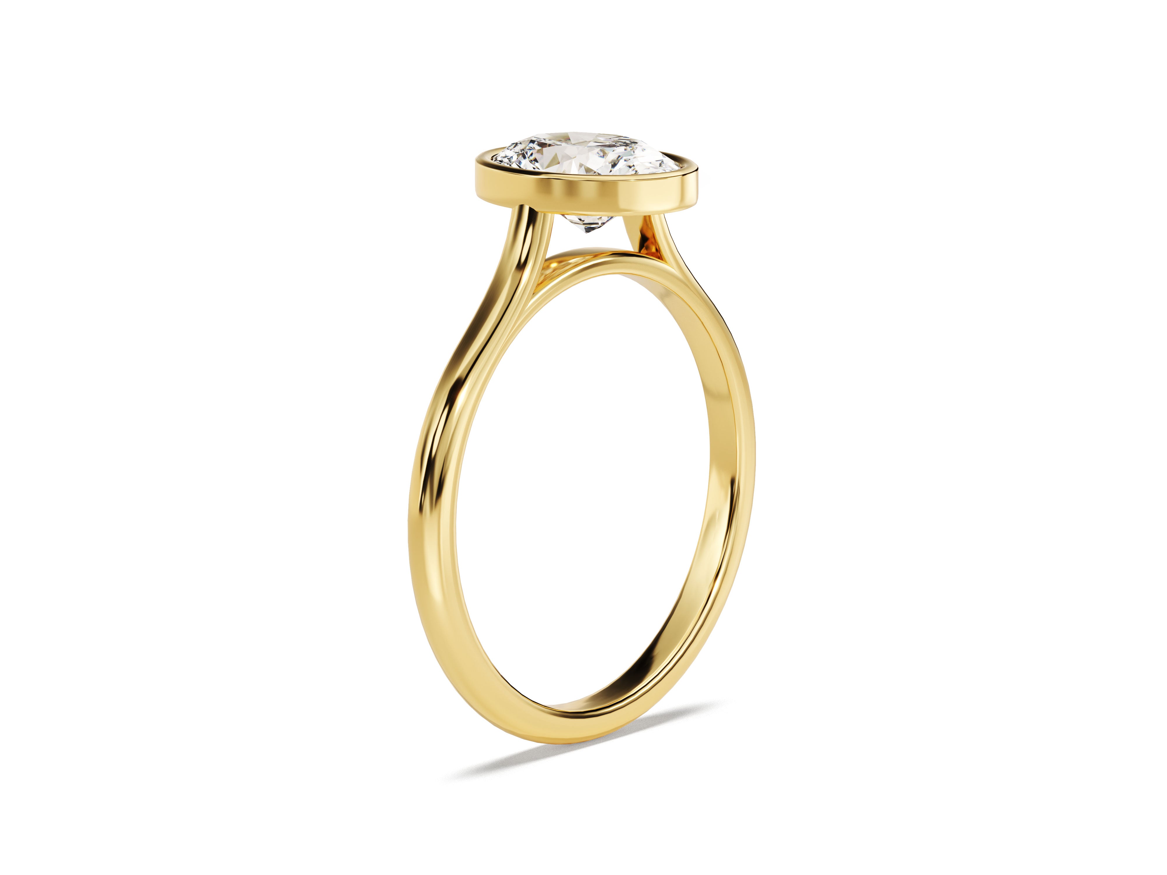 Gold bezel set diamond ring for jewelry company