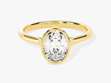 Bezel Oval Diamond Engagement Ring (1.50 CT)