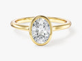 Bezel Oval Lab Grown Diamond Engagement Ring (1.50 CT)