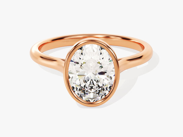 Rose gold oval diamond engagement ring