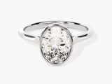 Bezel Oval Diamond Engagement Ring (2.00 CT)