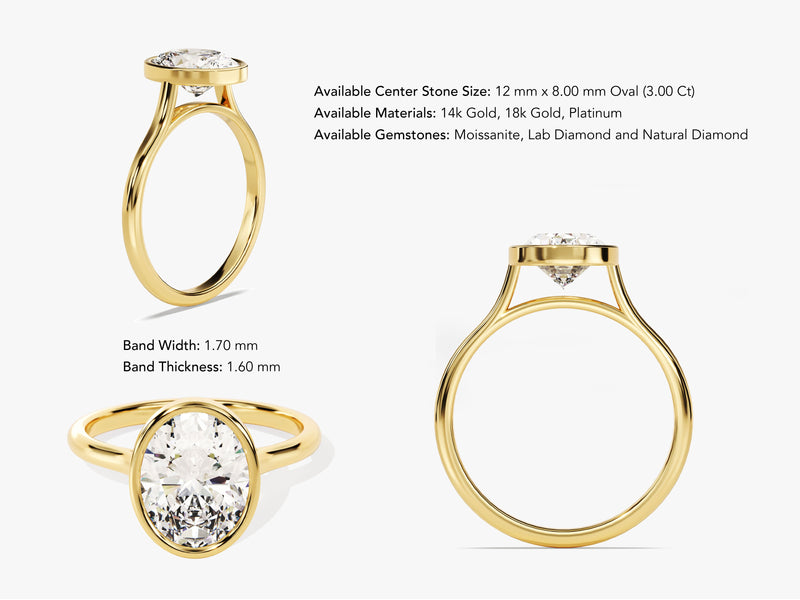 Gold oval diamond engagement ring jewelry