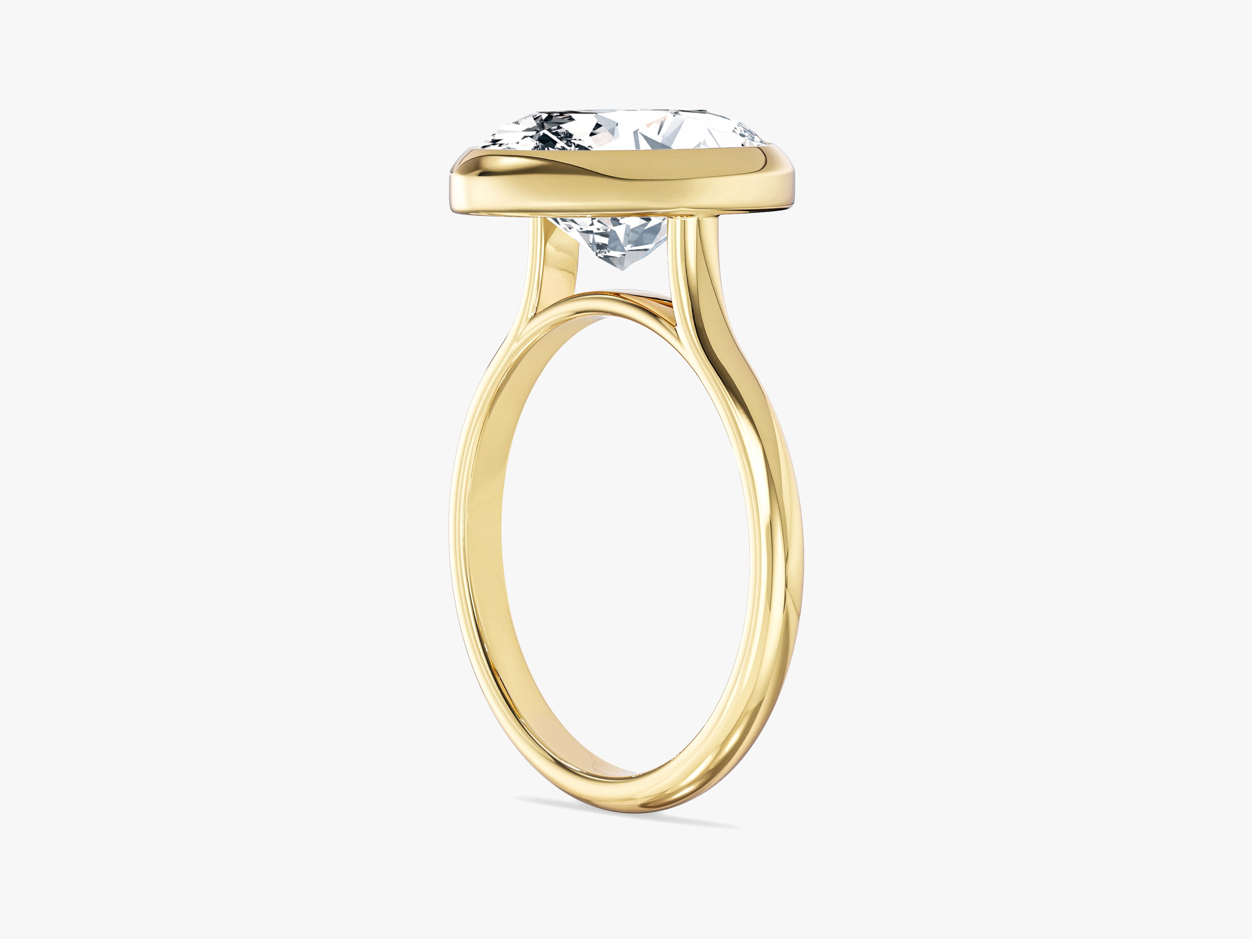 Bezel Oval Lab Grown Diamond Engagement Ring (3.00 CT)