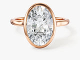 Bezel Oval Moissanite Engagement Ring (3.00 CT)