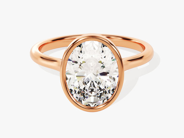 Oval diamond engagement ring in rose gold setting