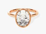 Rose gold oval diamond engagement ring