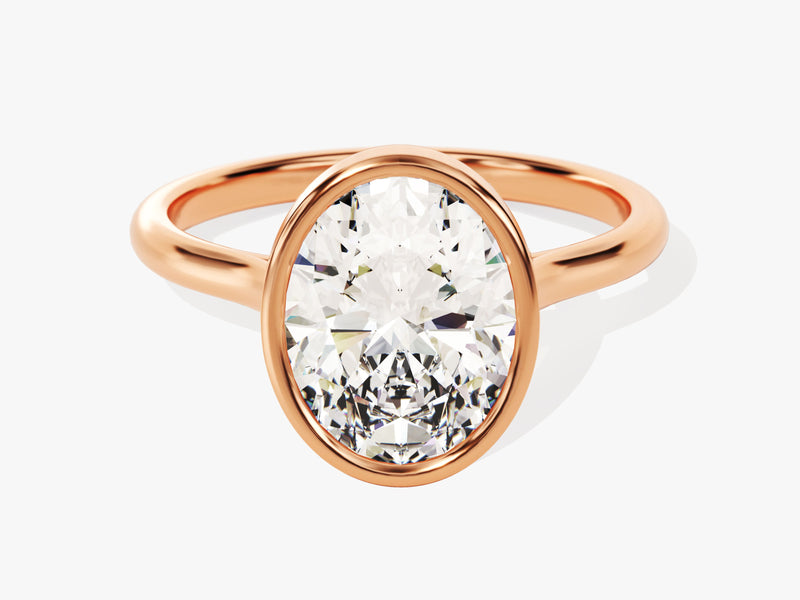 Rose gold oval diamond engagement ring