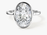 Bezel Oval Moissanite Engagement Ring (3.00 CT)