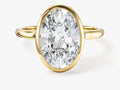 Bezel Oval Moissanite Engagement Ring (3.00 CT)