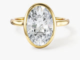 Bezel Oval Moissanite Engagement Ring (3.00 CT)