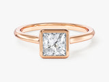 Bezel Princess Moissanite Engagement Ring (1.00 CT)