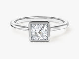 Bezel Princess Moissanite Engagement Ring (1.00 CT)