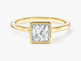 Bezel Princess Moissanite Engagement Ring (1.00 CT)