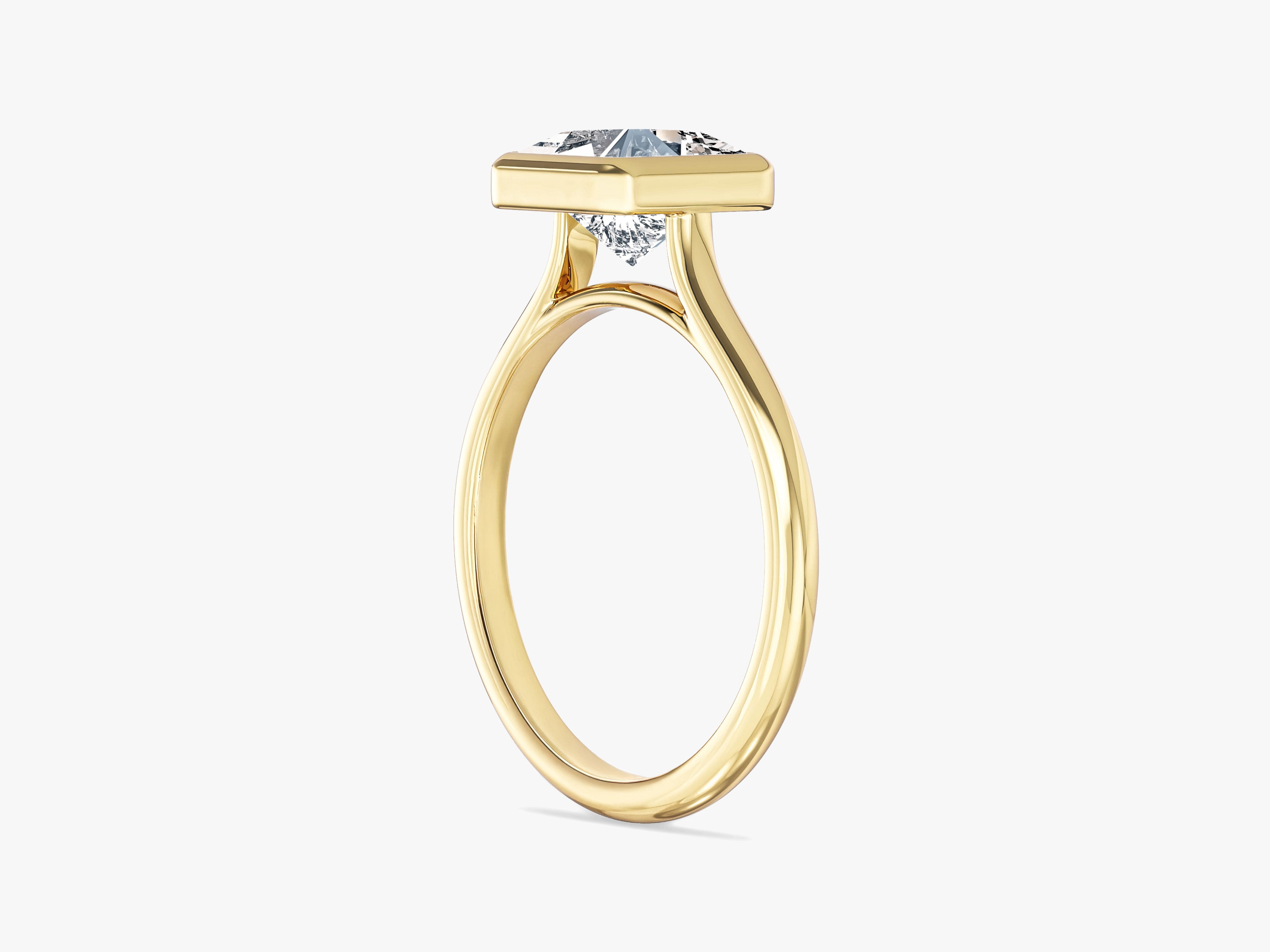 Bezel Princess Lab Grown Diamond Engagement Ring (1.50 CT)