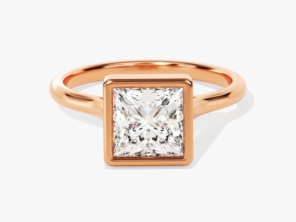 Rose gold ring with princess cut diamond engagement jewelry