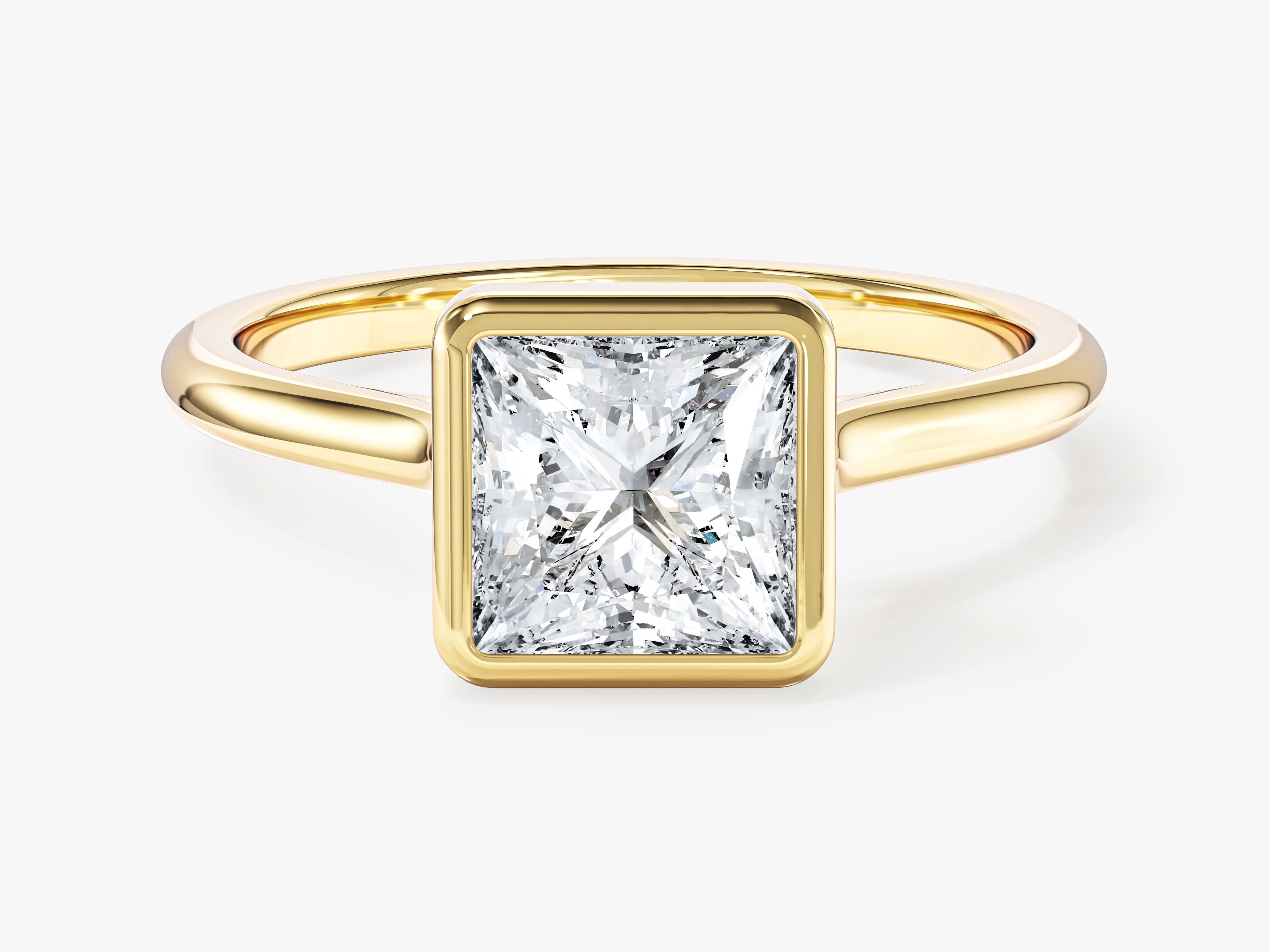Bezel Princess Lab Grown Diamond Engagement Ring (1.50 CT)