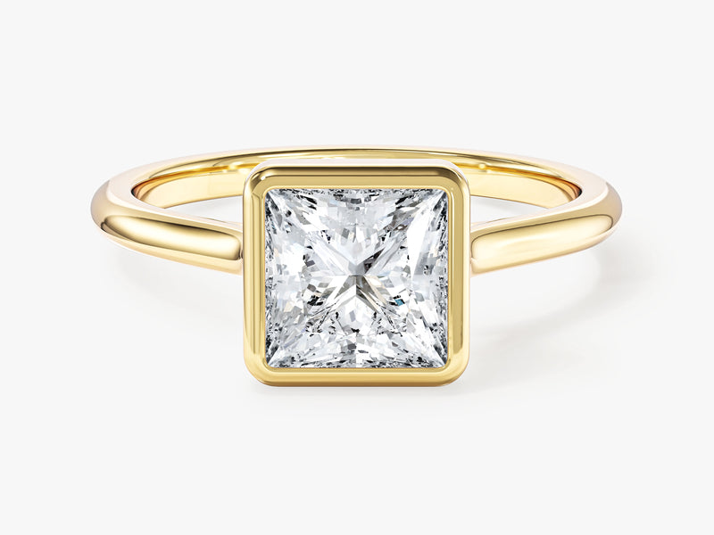 Bezel Princess Lab Grown Diamond Engagement Ring (1.50 CT)