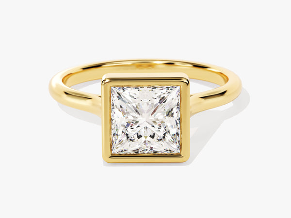 Bezel Princess Moissanite Engagement Ring (1.50 CT)