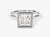 Bezel Princess Lab Grown Diamond Engagement Ring (2.00 CT)