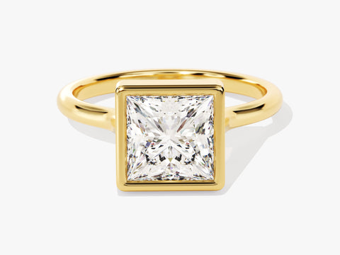 Bezel Princess Moissanite Engagement Ring (2.00 CT)