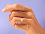 Bezel Princess Moissanite Engagement Ring (3.00 CT)