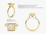 Gold ring with princess cut diamond engagement jewelry
