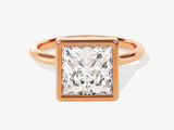 Rose gold ring with princess cut diamond engagement ring