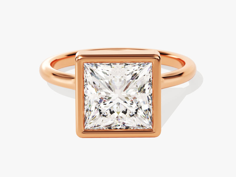 Rose gold ring with princess cut diamond engagement ring